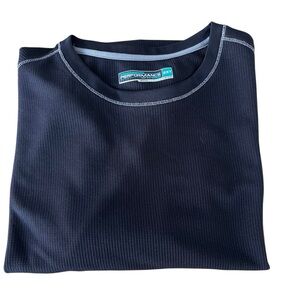 Roundtree&Yorke Performance Waffle Knit Thermal Shirt Mens 2XT Black Long Sleeve